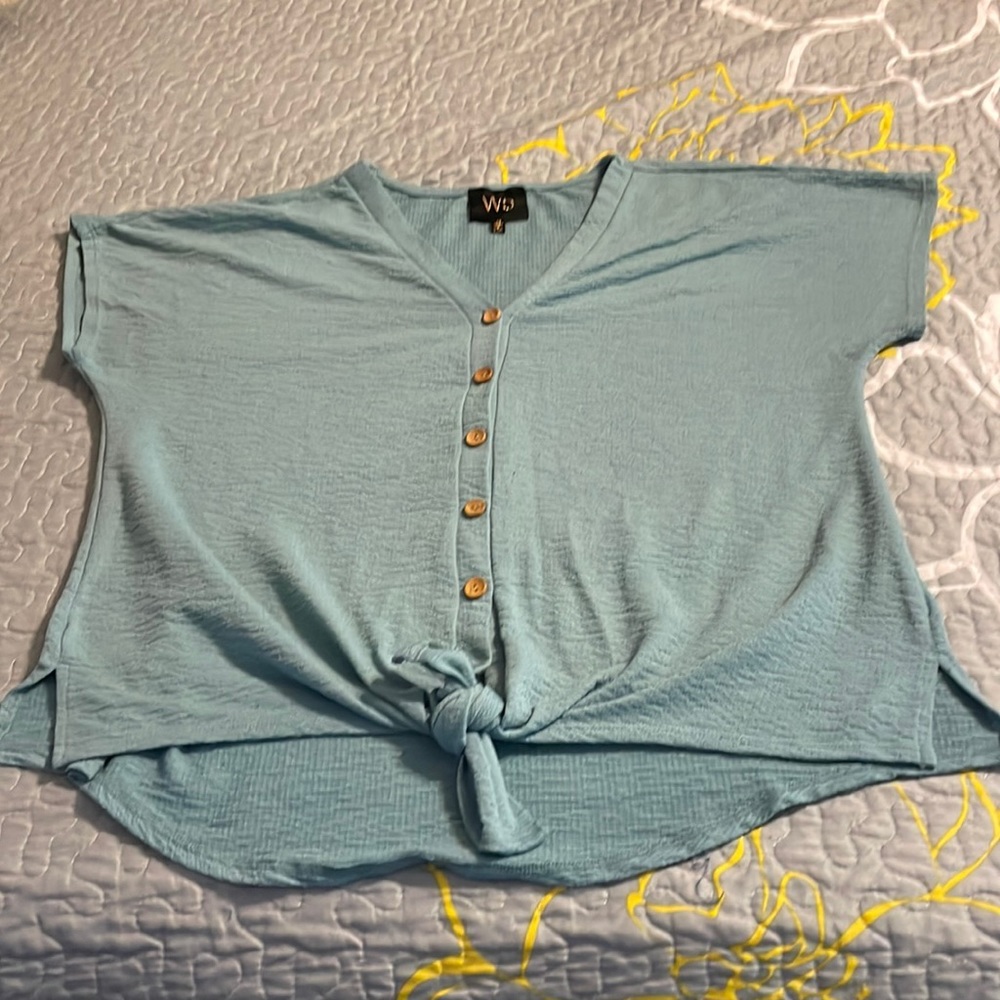 Blue button up shirt